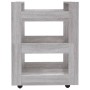 Carrito de cocina madera contrachapada gris Sonoma 60x45x80 cm