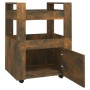 Carrito de cocina madera contrachapada roble ahumado 60x45x80cm