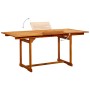 Solid acacia wood garden dining table (120-170)x80x75 cm by vidaXL, Garden tables - Ref: Foro24-316568, Price: 214,23 €, Disc...