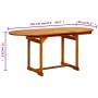 Solid acacia wood garden dining table (120-170)x80x75 cm by vidaXL, Garden tables - Ref: Foro24-316568, Price: 214,23 €, Disc...