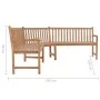 Banco de esquina de jardín madera maciza teca 185x185x90 cm de vidaXL, Bancos de jardín - Ref: Foro24-316625, Precio: 510,39 ...