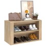 Mueble zapatero madera contrachapada roble Sonoma 75x35x45 cm