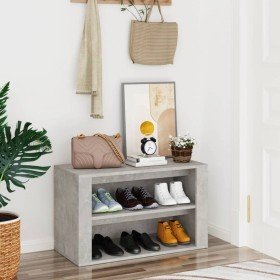 Mueble zapatero madera contrachapada gris hormigón 75x35x45 cm Mueble zapatero madera contrachapada gris hormigón 75x35x45 cm