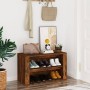 Mueble zapatero madera contrachapada roble ahumado 75x35x45 cm
