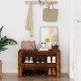 Mueble zapatero madera contrachapada roble ahumado 75x35x45 cm