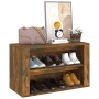 Mueble zapatero madera contrachapada roble ahumado 75x35x45 cm