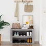 Mueble zapatero madera contrachapada gris Sonoma 75x35x45 cm