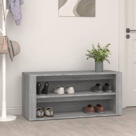 Mueble zapatero madera contrachapada gris hormigón 100x35x45 cm Mueble zapatero madera contrachapada gris hormigón 100x35x45 cm
