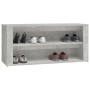 Mueble zapatero madera contrachapada gris hormigón 100x35x45 cm