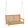 Schaukelbank aus massivem Teakholz, 114 x 60 x 64 cm von vidaXL, Gartenwippen - Ref: Foro24-316628, Preis: 179,50 €, Rabatt: %