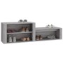 Mueble zapatero madera contrachapada gris Sonoma 150x35x45 cm