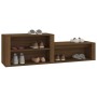 Mueble zapatero madera contrachapada marrón roble 150x35x45 cm