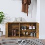 Mueble zapatero madera contrachapada roble ahumado 100x35x45 cm