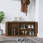 Mueble zapatero madera contrachapada marrón roble 100x35x45 cm