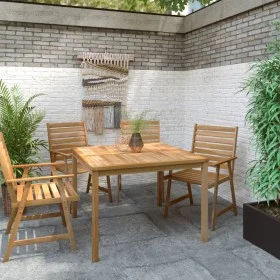 Garden dining table solid teak wood 110x110x77 cm by vidaXL, Garden tables - Ref: Foro24-316637, Price: 256,70 €, Discount: %