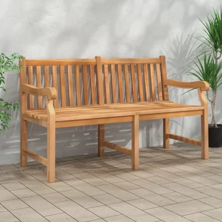 Banco de jardín de madera maciza de teca 150 cm de vidaXL, Bancos de jardín - Ref: Foro24-316639, Precio: 306,37 €, Descuento: %