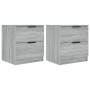 Mesitas de noche 2 uds madera contrachapada gris Sonoma