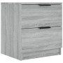 Mesitas de noche 2 uds madera contrachapada gris Sonoma