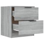 Mesitas de noche 2 uds madera contrachapada gris Sonoma