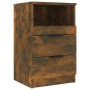 Mesitas de noche 2 uds madera contrachapada color roble ahumado