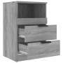 Mesita de noche madera contrachapada gris Sonoma