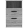 Mesitas de noche 2 uds madera contrachapada gris Sonoma