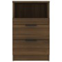 Mesitas de noche 2 uds madera contrachapada color roble marrón