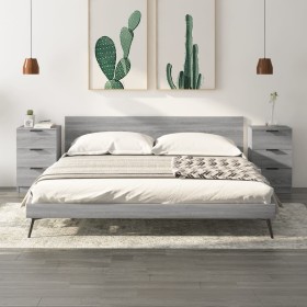 Mesitas de noche 2 unidades color gris Sonoma 40x36x65 cm Mesitas de noche 2 unidades color gris Sonoma 40x36x65 cm