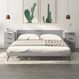 Mesitas de noche 2 unidades color gris Sonoma 40x36x65 cm Mesitas de noche 2 unidades color gris Sonoma 40x36x65 cm