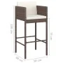 Taburetes de cocina con cojines 2 uds ratán sintético marrón by vidaXL, Garden chairs - Ref: Foro24-316656, Price: 119,45 €, ...