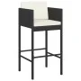 Küchenhocker mit Kissen 2 Stück schwarzes synthetisches Rattan von vidaXL, Gartenstühle - Ref: Foro24-316657, Preis: 118,47 €...