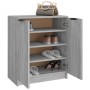 Mueble zapatero de madera contrachapada gris Sonoma 59x35x70 cm