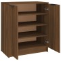 Mueble zapatero madera contrachapada marrón roble 59x35x70 cm
