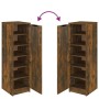 Mueble zapatero madera contrachapada roble ahumado 30x35x100 cm