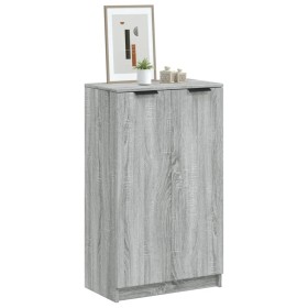 Mueble zapatero madera contrachapada gris Sonoma 59x35x100 cm