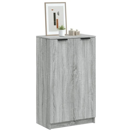 Mueble zapatero madera contrachapada gris Sonoma 59x35x100 cm