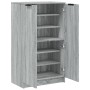Mueble zapatero madera contrachapada gris Sonoma 59x35x100 cm