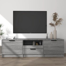 Mueble de TV madera contrachapada gris Sonoma 140x35x40 cm