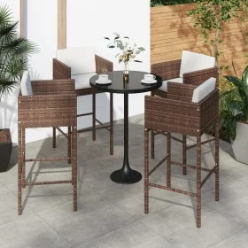 Küchenhocker mit Kissen 4 Stück braunes synthetisches Rattan von vidaXL, Gartenstühle - Ref: Foro24-316659, Preis: 227,14 €, ...
