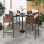 Taburetes de cocina con cojines 4 uds ratán sintético marrón de vidaXL, Sillas de jardín - Ref: Foro24-316659, Precio: 227,14...