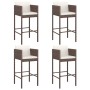 Küchenhocker mit Kissen 4 Stück braunes synthetisches Rattan von vidaXL, Gartenstühle - Ref: Foro24-316659, Preis: 229,05 €, ...