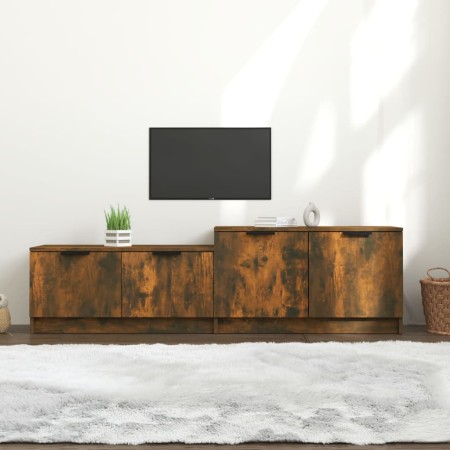 Mueble para TV madera contrachapada roble ahumado 158,5x36x45cm en Muebles TV | Comprar online en Foro24