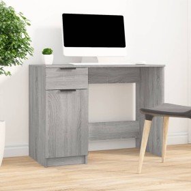 Escritorio de madera contrachapada gris Sonoma 100x50x75 cm Escritorio de madera contrachapada gris Sonoma 100x50x75 cm
