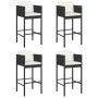 Küchenhocker mit Kissen 4 Stück schwarzes synthetisches Rattan von vidaXL, Gartenstühle - Ref: Foro24-316660, Preis: 222,10 €...