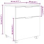 Archivador ruedas madera contrachapada roble Sonoma 45x38x54 cm