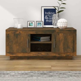 Mueble para TV madera contrachapada roble ahumado 102x35x45 cm