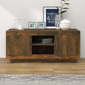 Mueble para TV madera contrachapada roble ahumado 102x35x45 cm