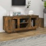 Mueble para TV madera contrachapada roble ahumado 102x35x45 cm