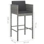 Taburetes de cocina con cojines 4 unidades ratán sintético gris von vidaXL, Gartenstühle - Ref: Foro24-316661, Preis: 225,89 ...