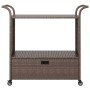 Barwagen mit Schublade aus braunem synthetischem Rattan, 100 x 45 x 97 cm von vidaXL, Küchen- und Speisewagen - Ref: Foro24-3...